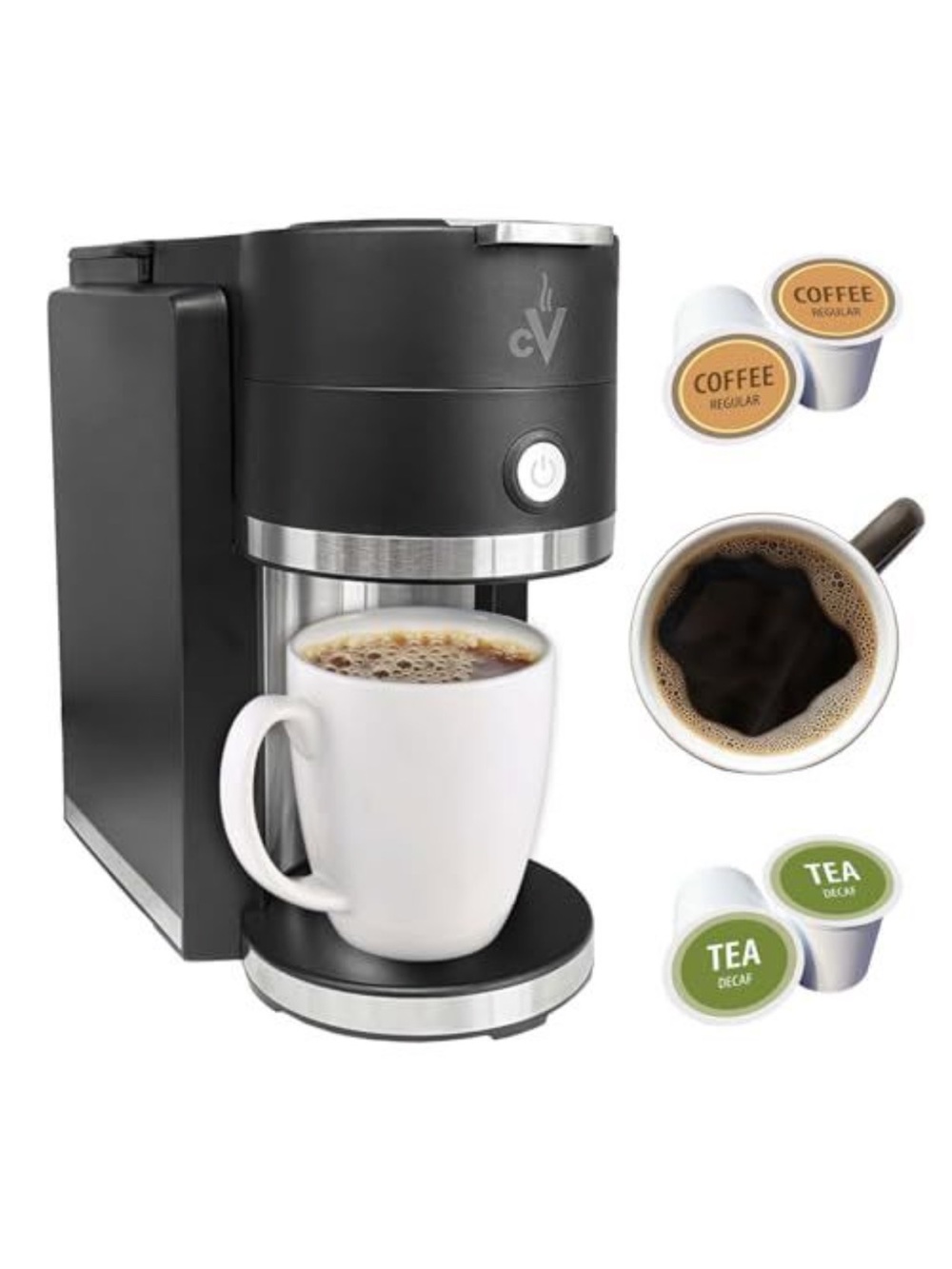 Single-Serve Black Coffee Maker with Mug